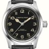 Men'S Hamilton | Hamilton Khaki Field Murph Automatic (38Mm) Black Dial / Black Leather Strap