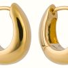 Jewelry Elements Silver | Elements Silver Gold Plated Sterling Silver Rounded Hoop Earrings