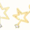 Jewelry James Moore | James Moore Th 9Ct Yellow Gold Shooting Star Cubic Zirconia Stud Earrings