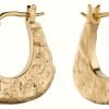 Jewelry Elements Silver | Elements Gold Gold Plated Sterling Silver Triangle Textured Hoop Earrings