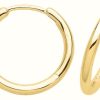 Jewelry James Moore | James Moore Th Gold Plated Silver Clicker Hoop Earrings 16Mm