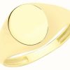 Jewelry James Moore | James Moore Th 9Ct Yellow Gold Oval Hollowed Signet Ring Size K