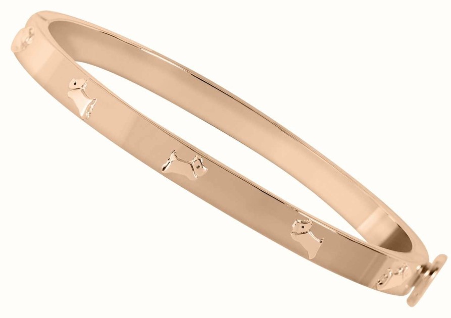 Jewelry Radley Jewellery | Radley Jewellery Cuba Street Bangle | Rose Gold Tone | Etched Dog Detail