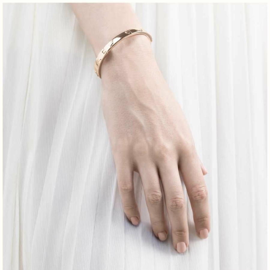 Jewelry Radley Jewellery | Radley Jewellery Cuba Street Bangle | Rose Gold Tone | Etched Dog Detail