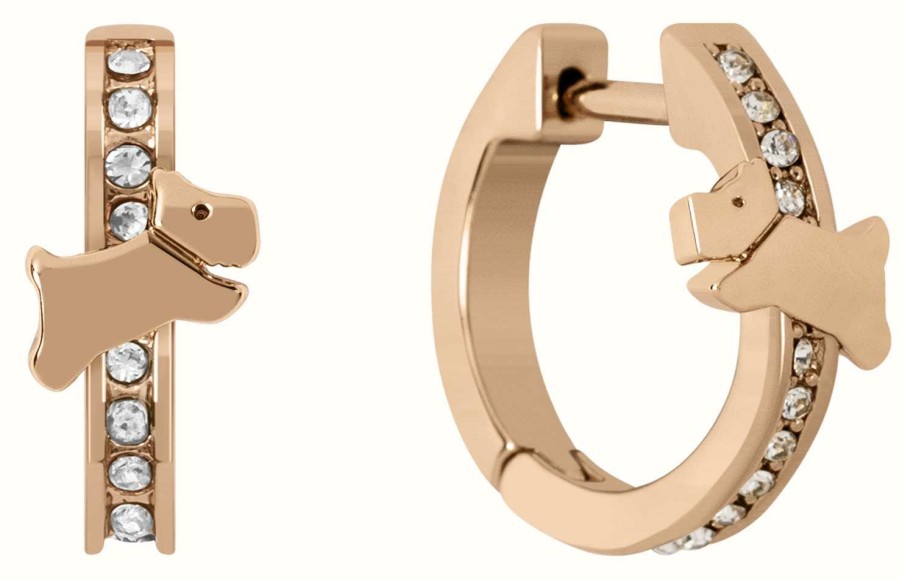 Jewelry Radley Jewellery | Radley Jewellery Cuba Street | Stone Set Hoop Earrings | Rose Gold Tone