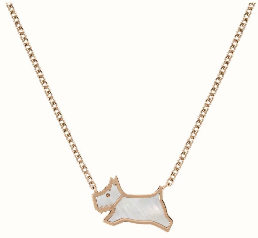 Jewelry Radley Jewellery | Radley Jewellery Radley By Design Necklace | Mother-Of-Pearl Dog Pendant | Rose Gold Tone