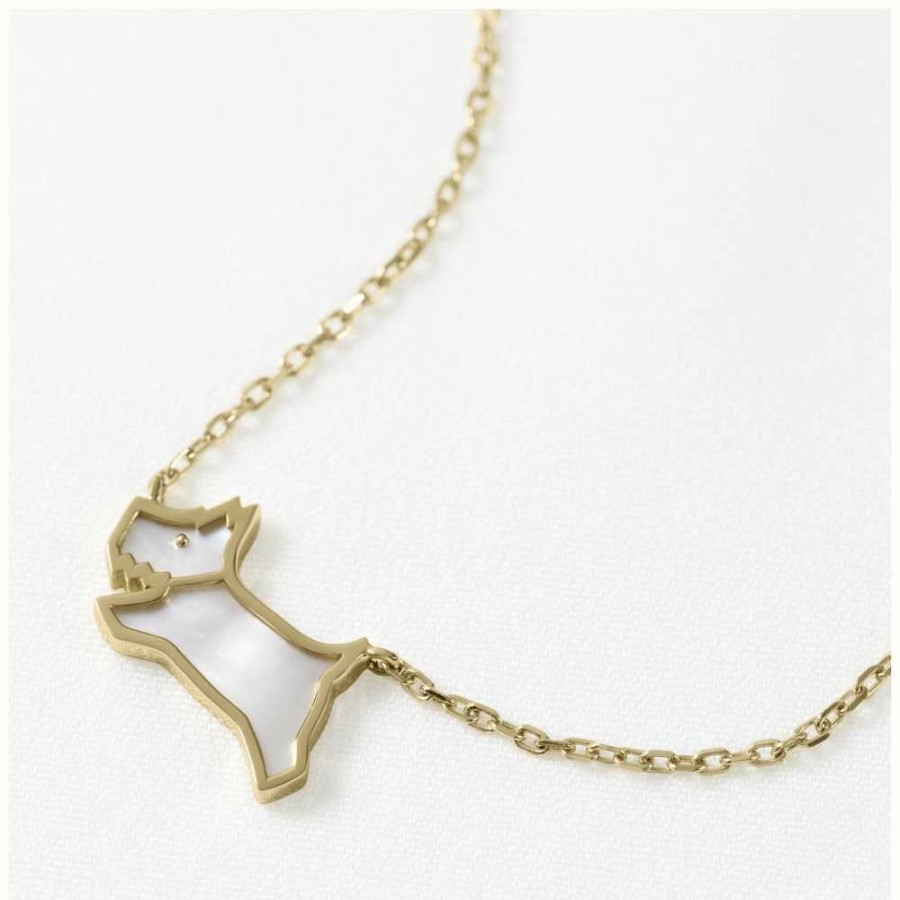 Jewelry Radley Jewellery | Radley Jewellery Necklace | Mother-Of-Pearl Dog Pendant | Gold Tone