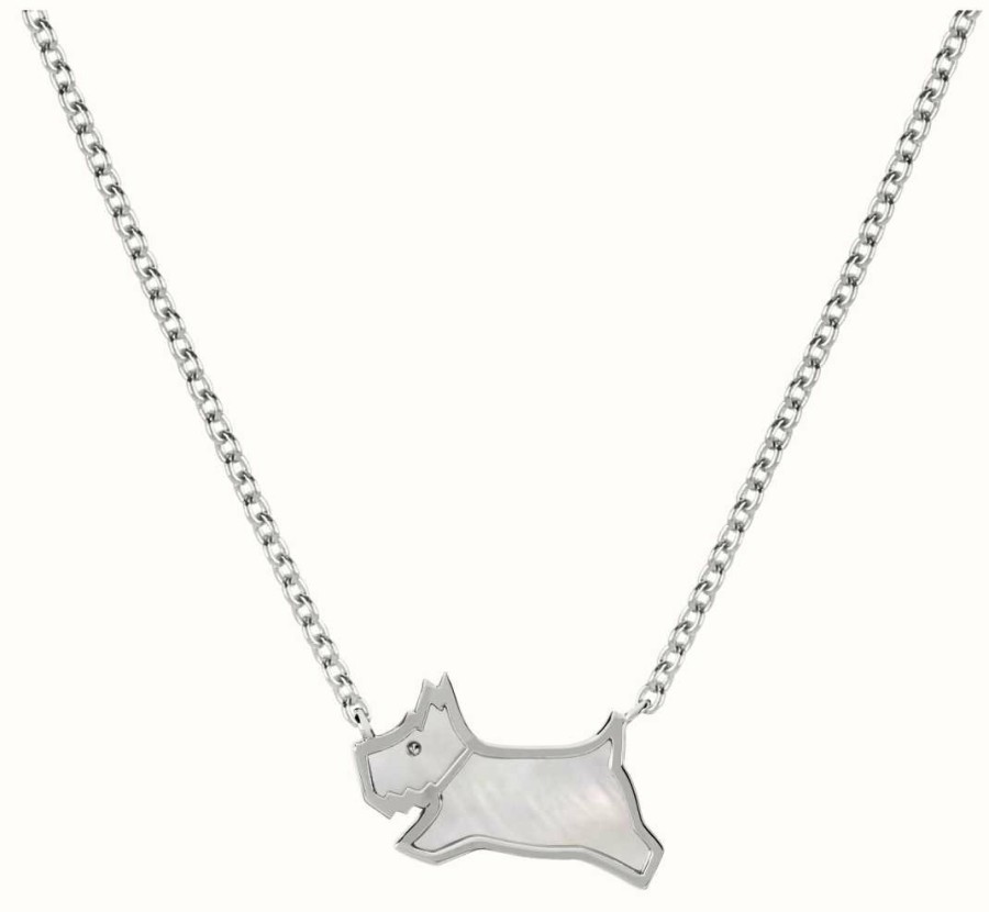 Jewelry Radley Jewellery | Radley Jewellery Mother-Of-Pearl Dog Pendant Necklace | Silver Tone