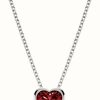 Jewelry Radley Jewellery | Radley Jewellery Esher Street | Heart Pendant Necklace | Red Stone | Silver Tone