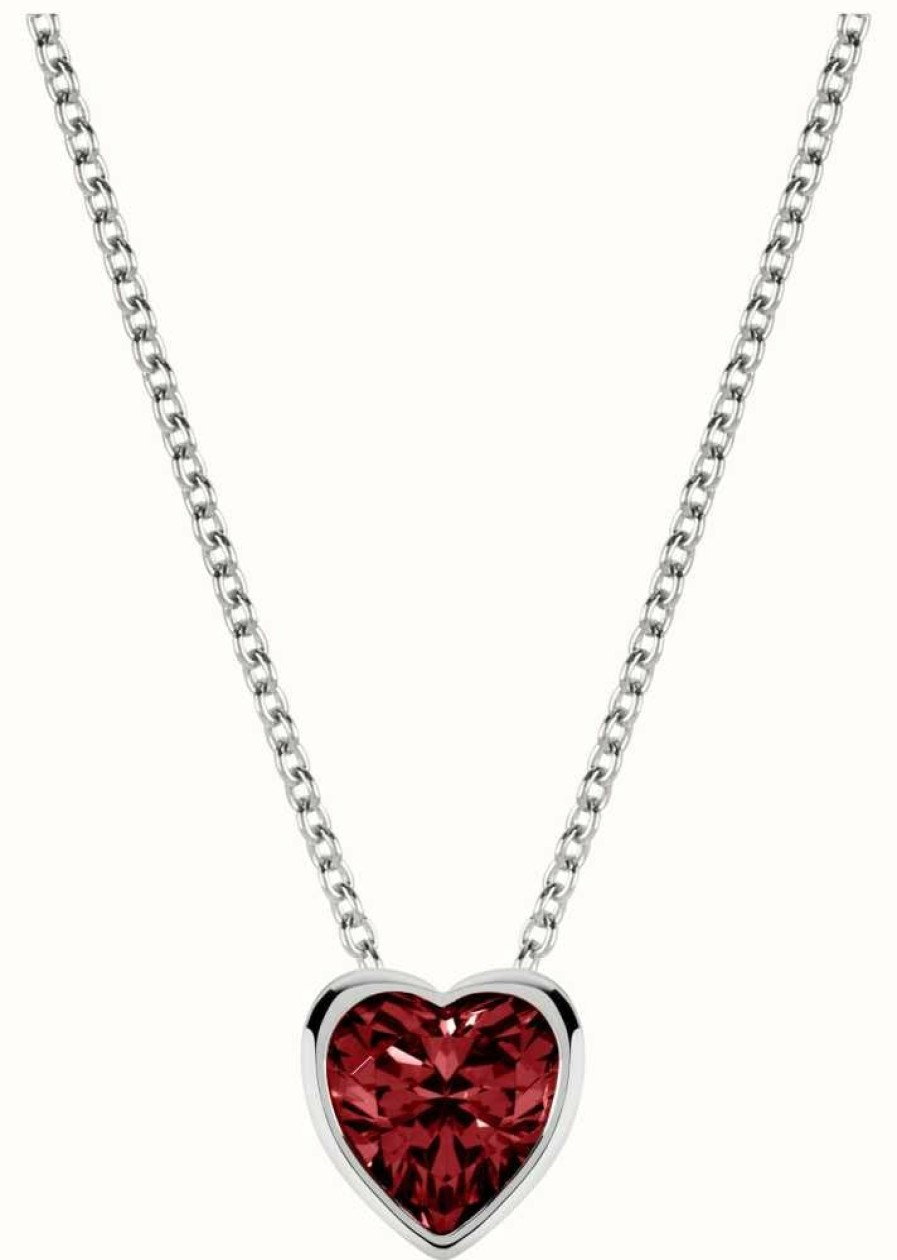 Jewelry Radley Jewellery | Radley Jewellery Esher Street | Heart Pendant Necklace | Red Stone | Silver Tone