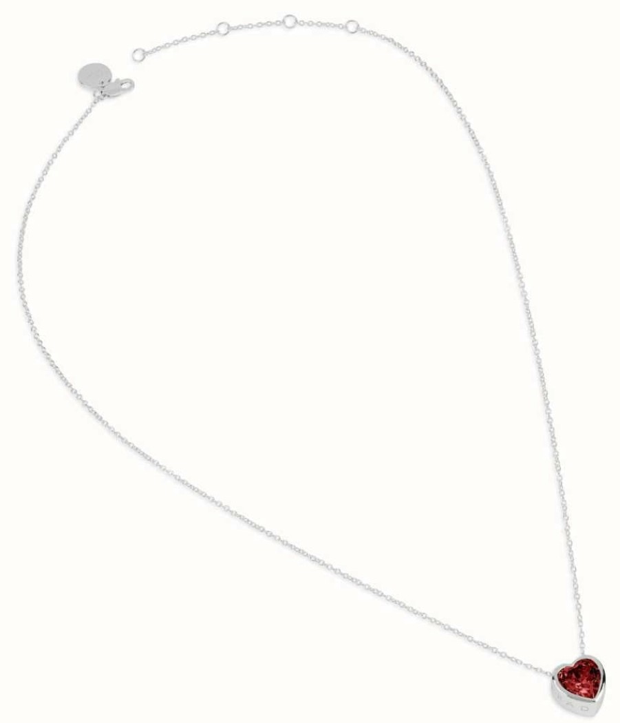 Jewelry Radley Jewellery | Radley Jewellery Esher Street | Heart Pendant Necklace | Red Stone | Silver Tone