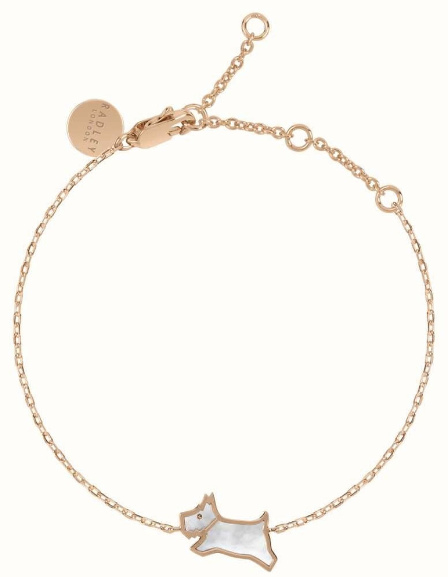 Jewelry Radley Jewellery | Radley Jewellery Mother-Of-Pearl Dog Charm Bracelet | Rose Gold Tone