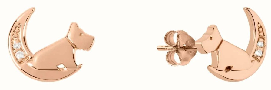 Jewelry Radley Jewellery | Radley Jewellery Hatton Gardens Earrings | Dogs In Moon Earrings | Rose Gold Tone With Diamonds