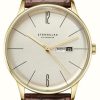 Men'S STERNGLAS | Sternglas Berlin Quartz (38Mm) Sepia Gold Dial / Brown Leather