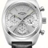 Men'S Rotary | Rotary Men'S Avenger Sport | Chronograph | Silver Dial | Black Leather Strap