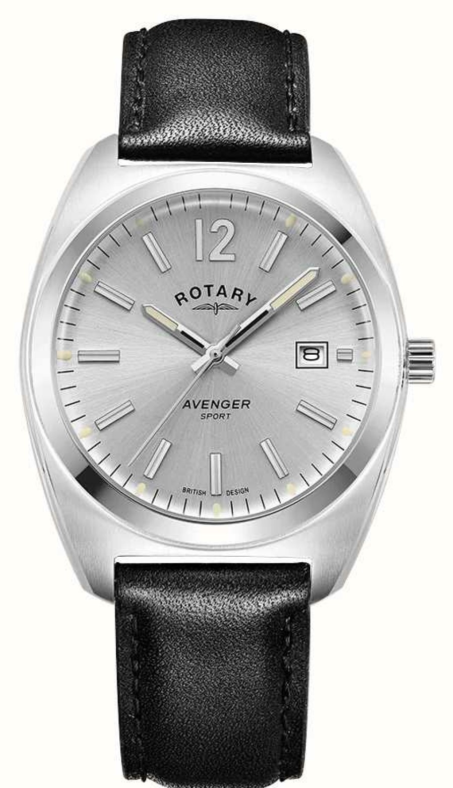 Men'S Rotary | Rotary Men'S Avenger Sport | Silver Dial | Black Leather Strap