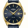 Men'S Rotary | Rotary Men'S Ultra Slim | Blue Dial | Blue Leather Strap