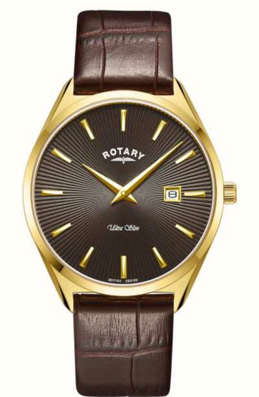 Men'S Rotary | Rotary Men'S Ultra Slim | Brown Dial | Brown Leather Strap