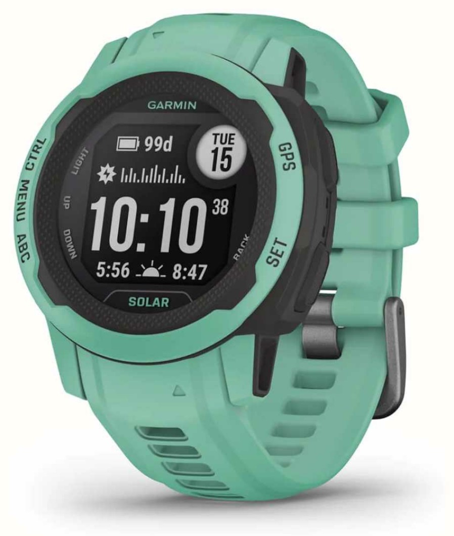 Men'S Garmin | Garmin Instinct® 2S Solar | Neo Tropic | Green Silicone Strap