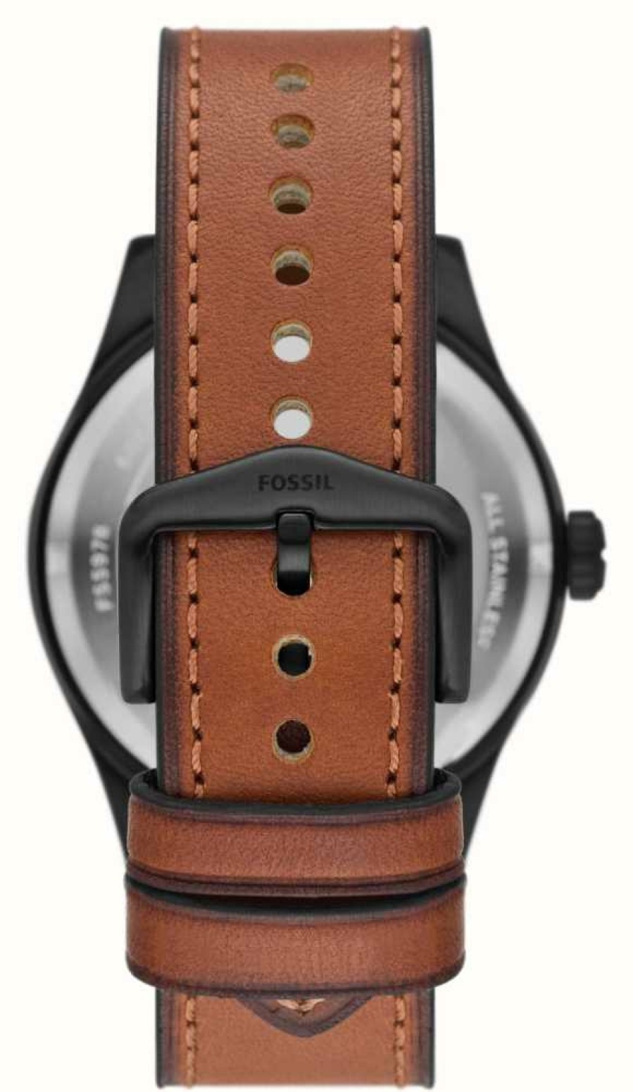 Men'S Fossil | Fossil Defender | Black Dial | Brown Eco Leather Strap