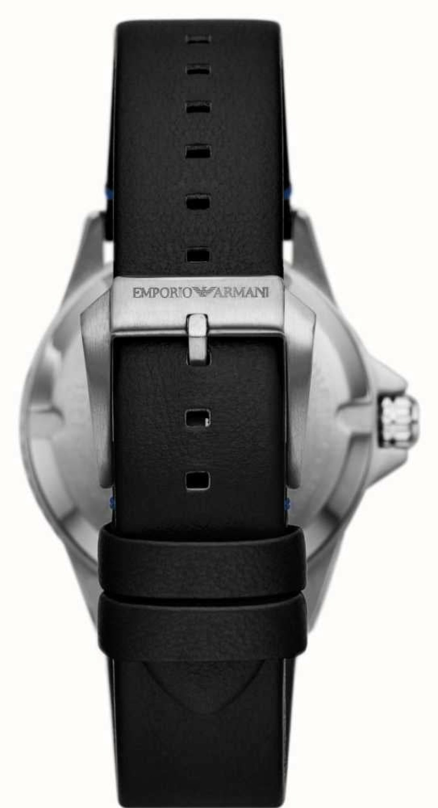 Men'S Emporio Armani | Emporio Armani Men'S | Blue Dial | Black Leather Strap