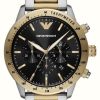 Men'S Emporio Armani | Emporio Armani Men'S | Black Chronograph Dial | Two-Tone Stainless Steel Bracelet