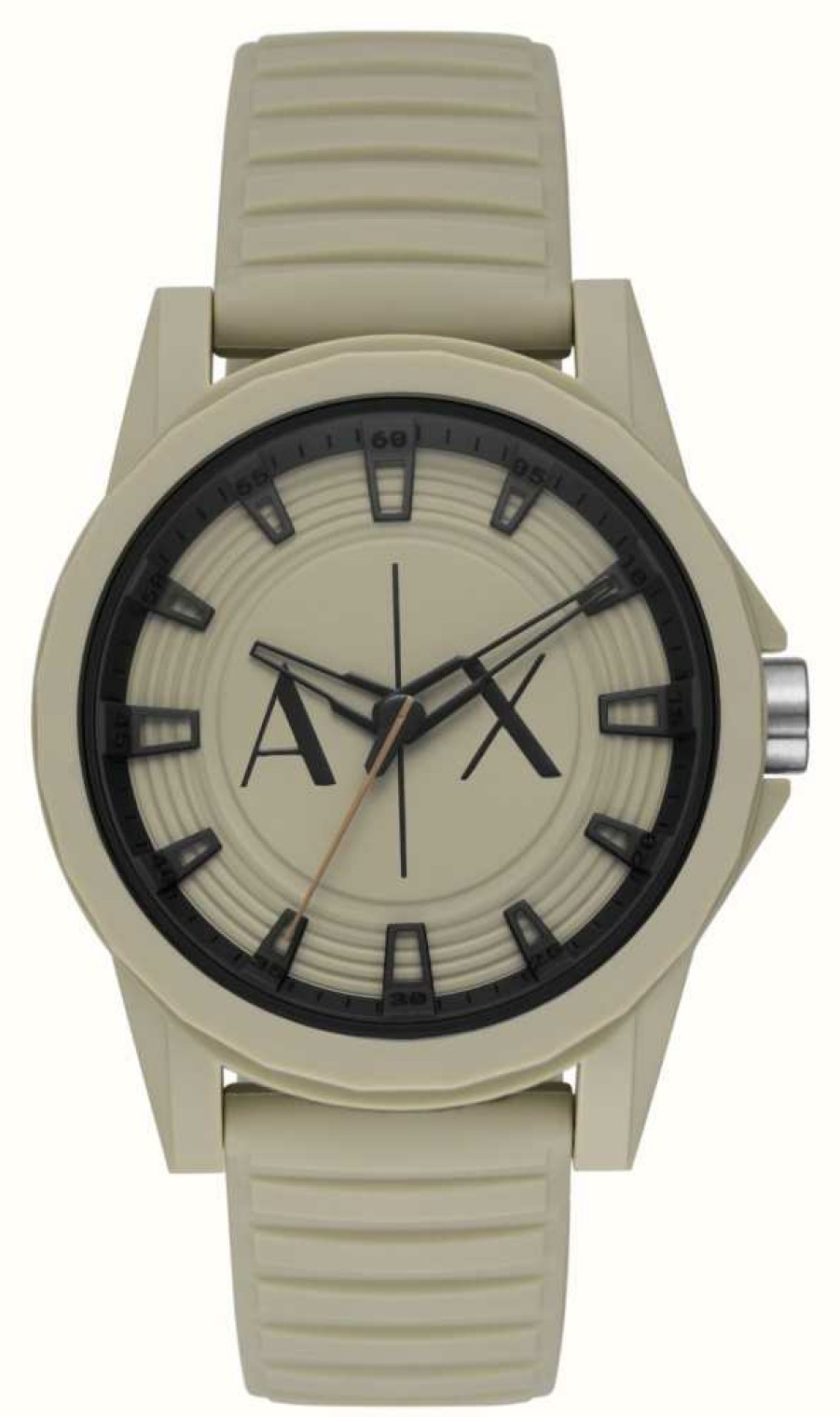 Men'S Armani Exchange | Armani Exchange Men'S | Beige Dial | Beige Silicone Strap