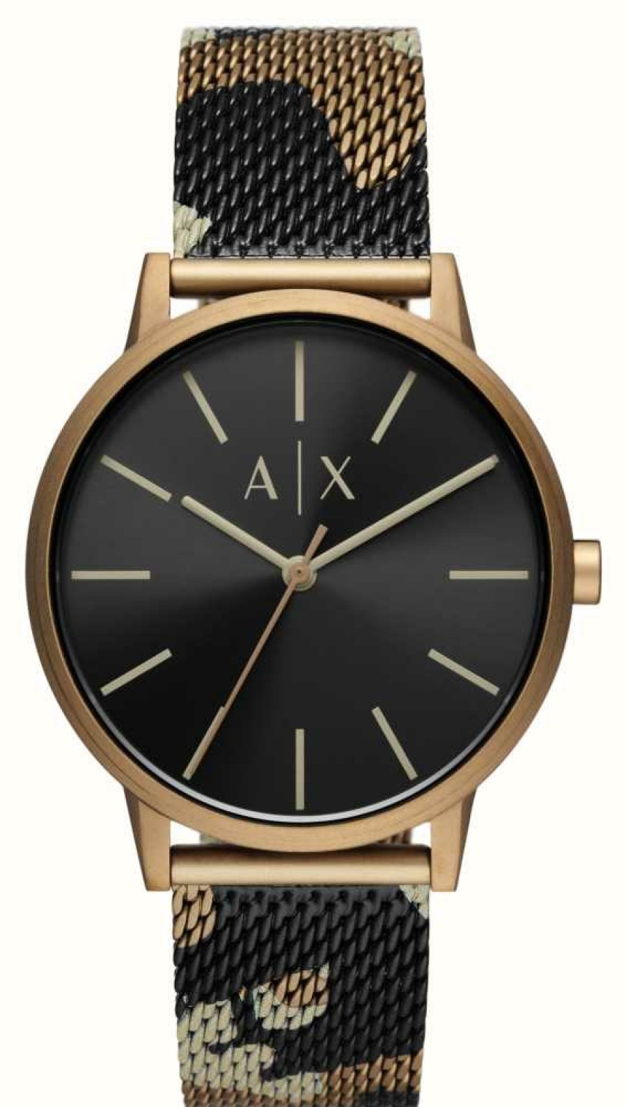 Men'S Armani Exchange | Armani Exchange Men'S | Black Dial | Camouflage Steel Mesh Bracelet