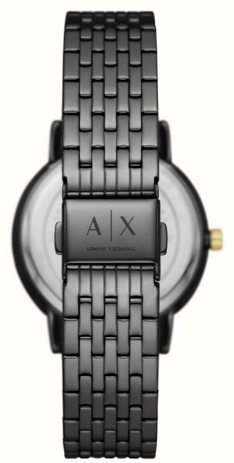 Men'S Armani Exchange | Armani Exchange Women'S | Black Moonphase Dial | Black Stainless Steel Bracelet