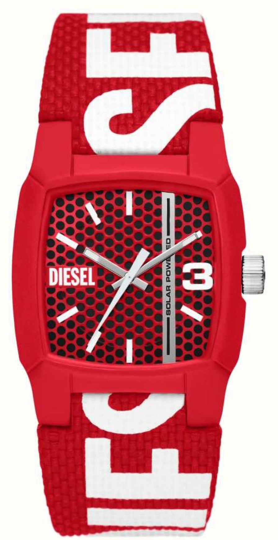 Men'S Diesel | Diesel Cliffhanger | Red Patterned Dial | Red Recycled Ocean Plastic Strep