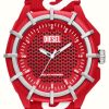 Men'S Diesel | Diesel Men'S Framed | Red Dial | Red Recycled Strap