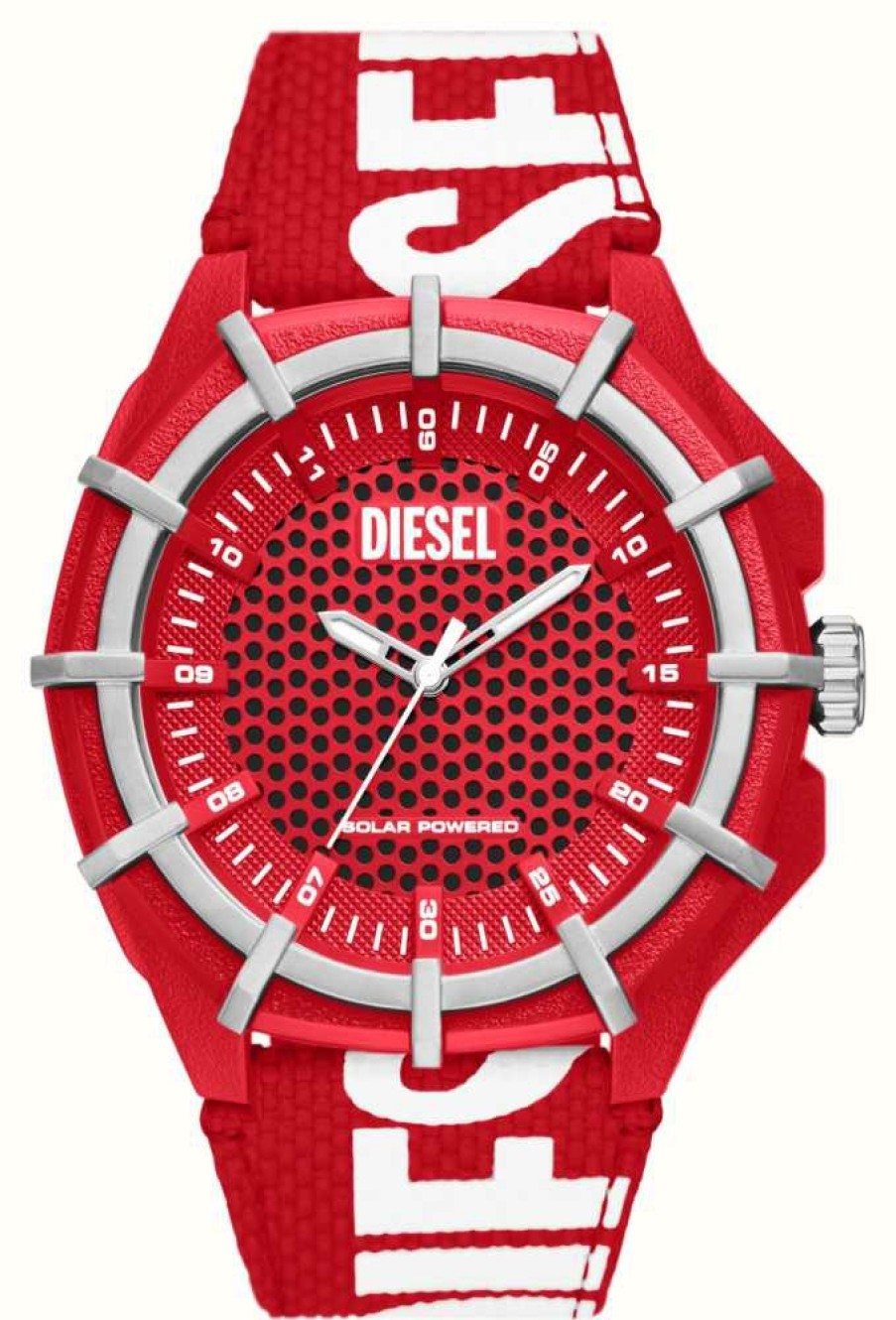 Men'S Diesel | Diesel Men'S Framed | Red Dial | Red Recycled Strap