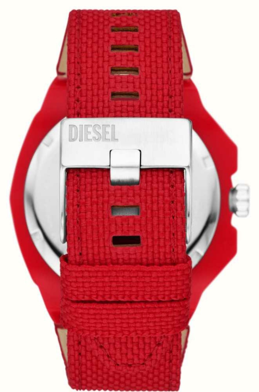 Men'S Diesel | Diesel Men'S Framed | Red Dial | Red Recycled Strap