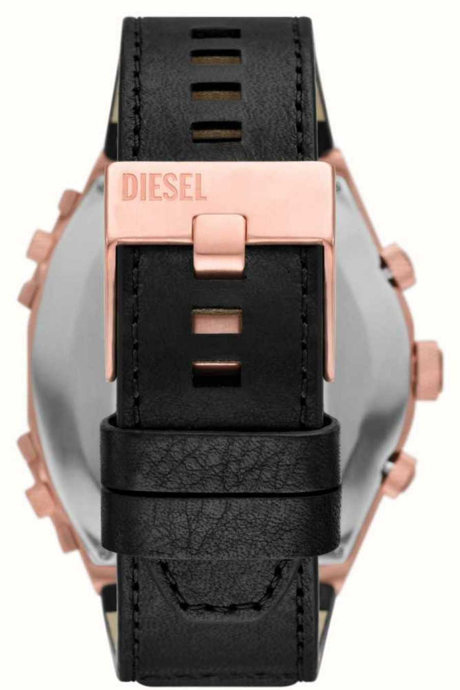 Men'S Diesel | Diesel Sideshow | Black Dial | Black Leather Strap