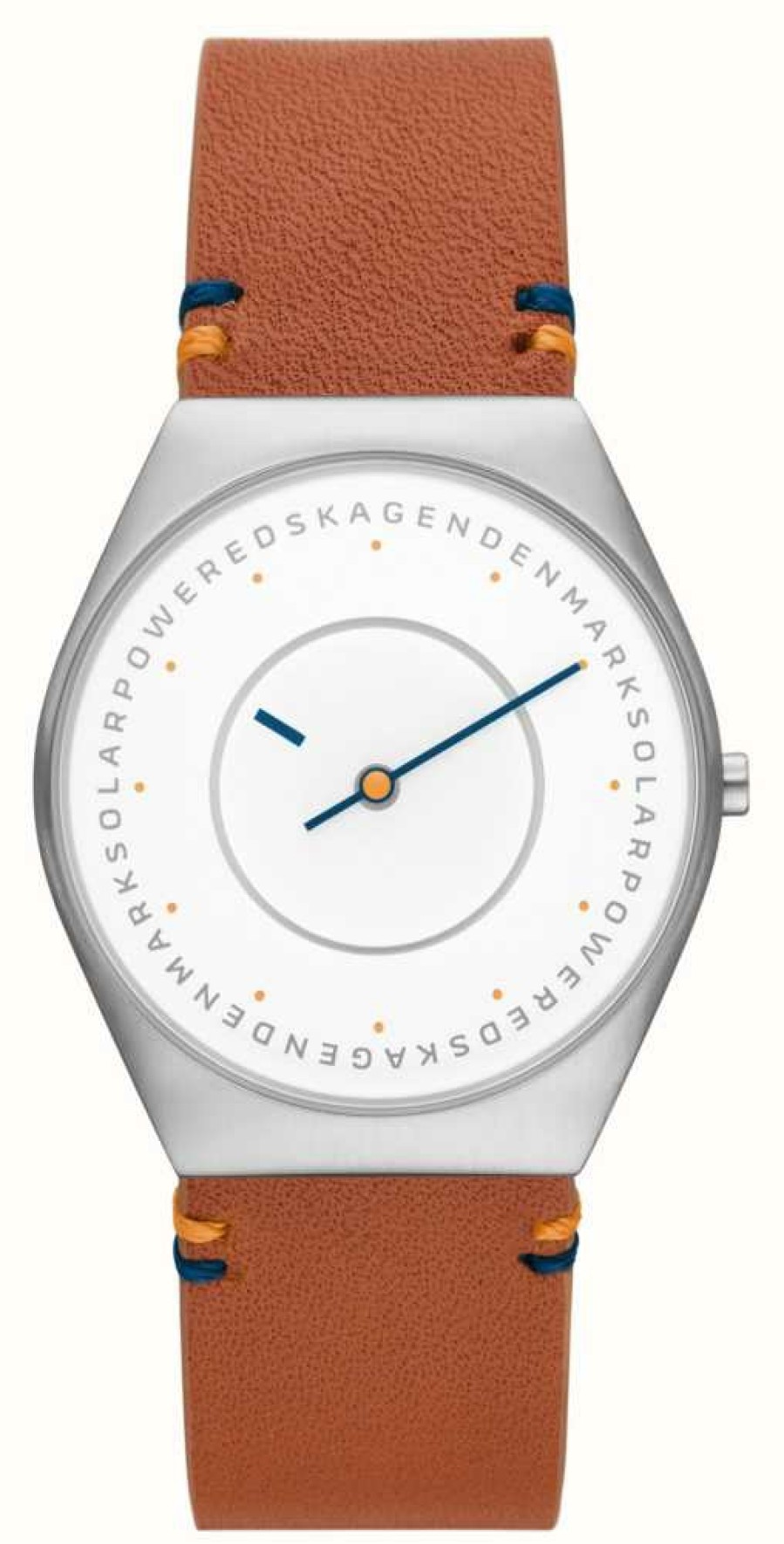 Men'S Skagen | Skagen Grenen | White Dial | Brown Leather Strap