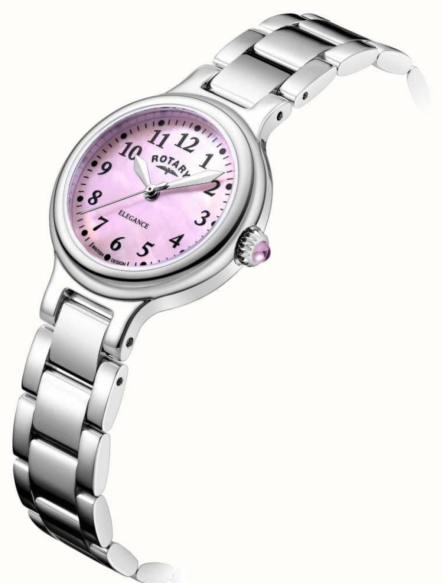 Women'S Rotary | Rotary Elegance | Pink Mother-Of-Pearl Dial | Stainless Steel Bracelet