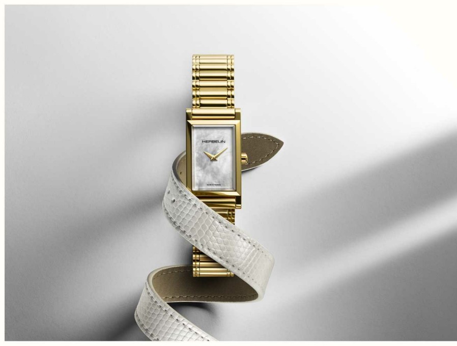 Women'S Herbelin | Herbelin Antares Watch Case - Mother Of Pearl Dial / Gold Pvd Steel - Case Only