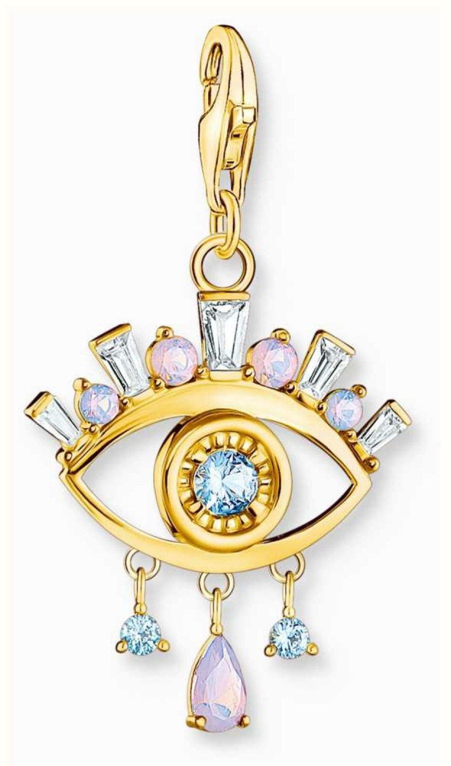 Jewelry Thomas Sabo Jewellery | Thomas Sabo Evil Eye Charm | Gold Plated Sterling Silver | Crystal Set