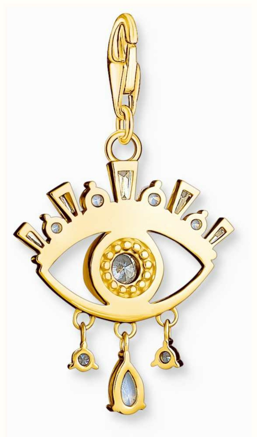 Jewelry Thomas Sabo Jewellery | Thomas Sabo Evil Eye Charm | Gold Plated Sterling Silver | Crystal Set