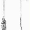 Jewelry Thomas Sabo Jewellery | Thomas Sabo Drop Stud Earrings | Sterling Silver | Feather Charm