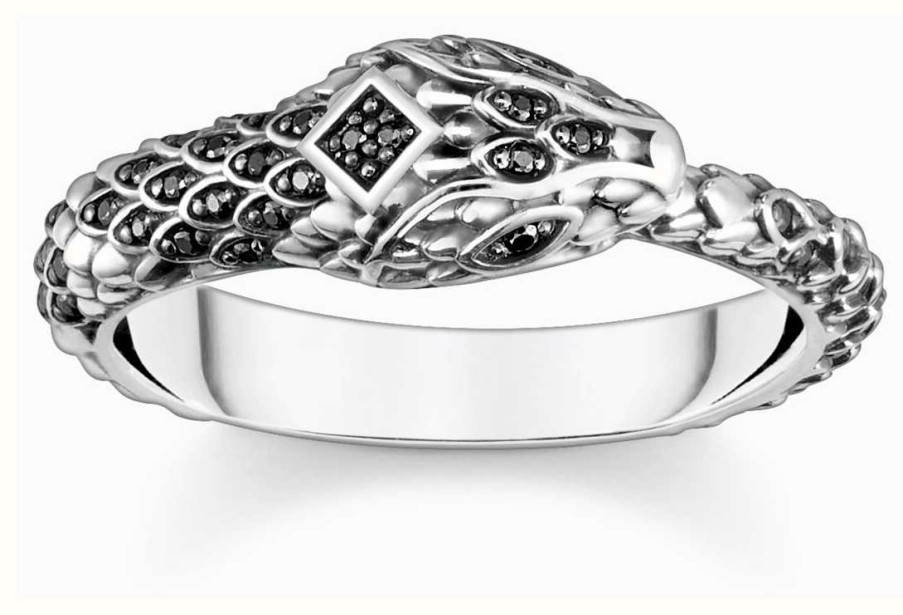 Jewelry Thomas Sabo Jewellery | Thomas Sabo Ring Blackened Snake | Rebel At Heart | Eu 60 (Uk S - S 1/2)