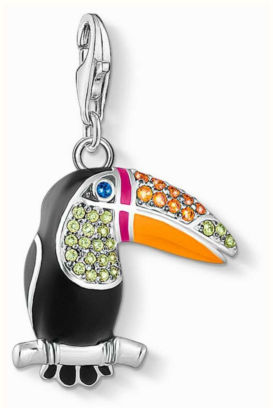 Jewelry Thomas Sabo Jewellery | Thomas Sabo Toucan Bird Charm | Sterling Silver | Crystal Set