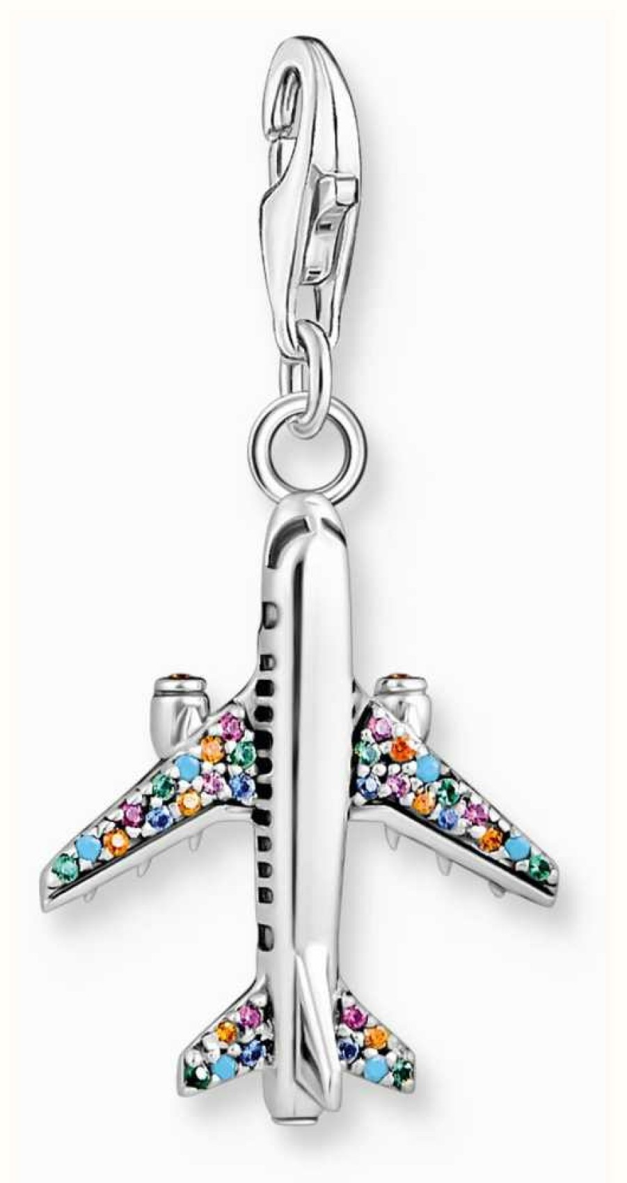 Jewelry Thomas Sabo Jewellery | Thomas Sabo Aeroplane Charm | Sterling Silver | Crystal Set