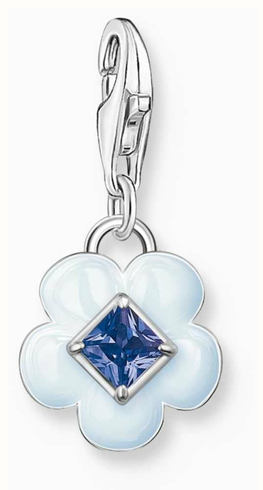 Jewelry Thomas Sabo Jewellery | Thomas Sabo Blue Flower Charm | Sterling Silver | Crystal Set