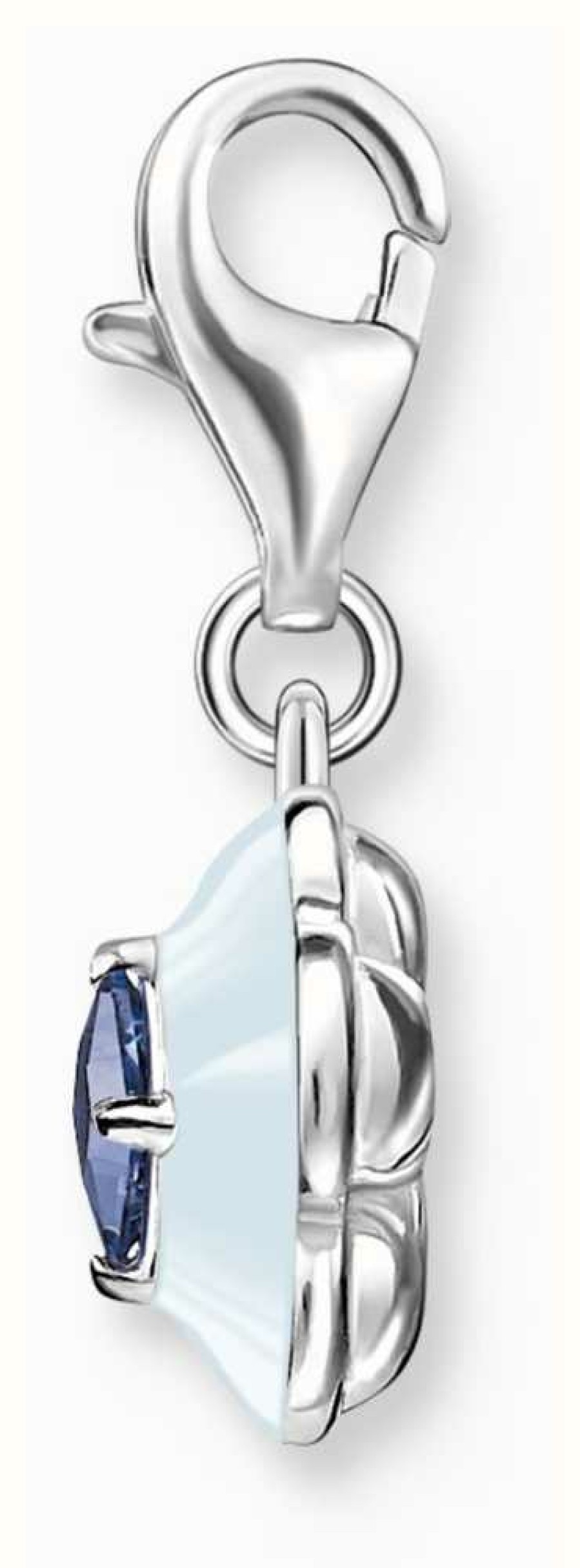 Jewelry Thomas Sabo Jewellery | Thomas Sabo Blue Flower Charm | Sterling Silver | Crystal Set