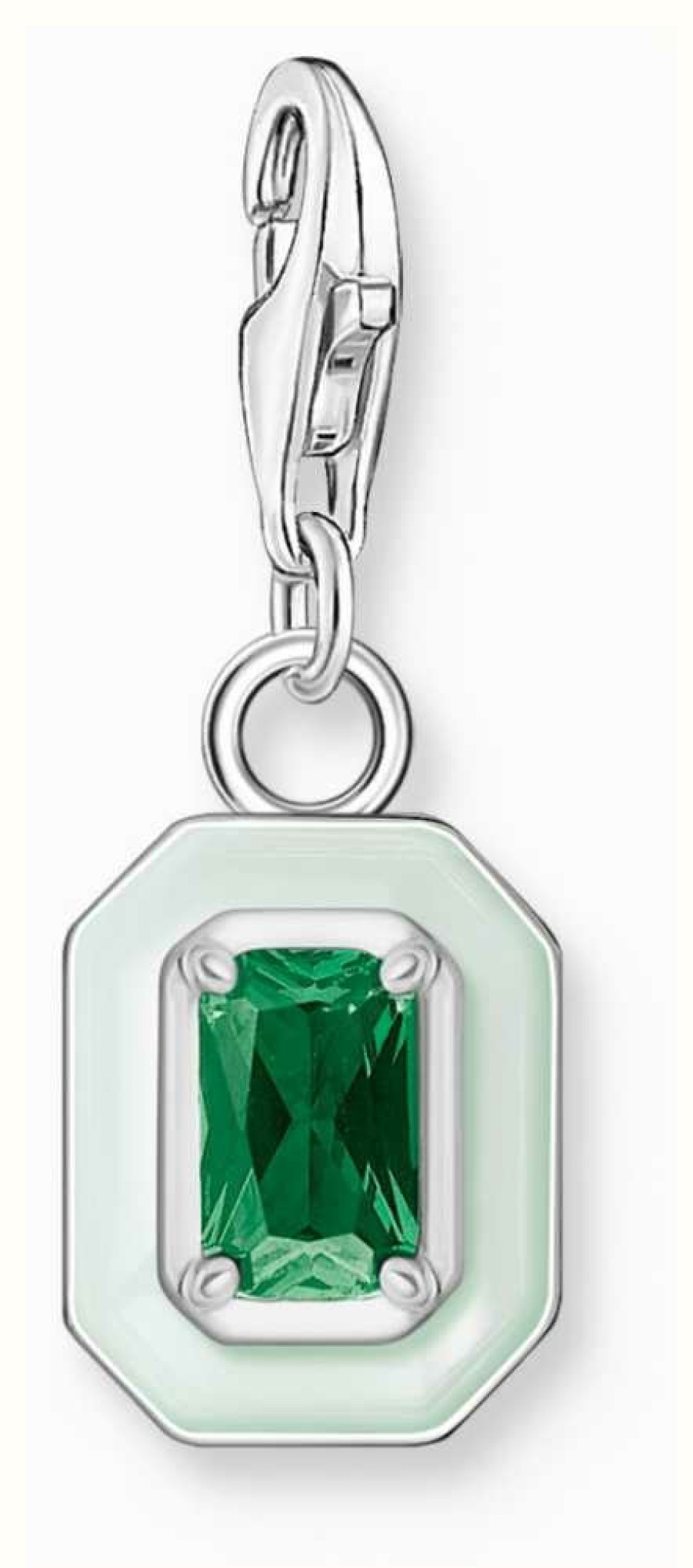 Jewelry Thomas Sabo Jewellery | Thomas Sabo Green Crystal Charm | Sterling Silver | Crystal Set