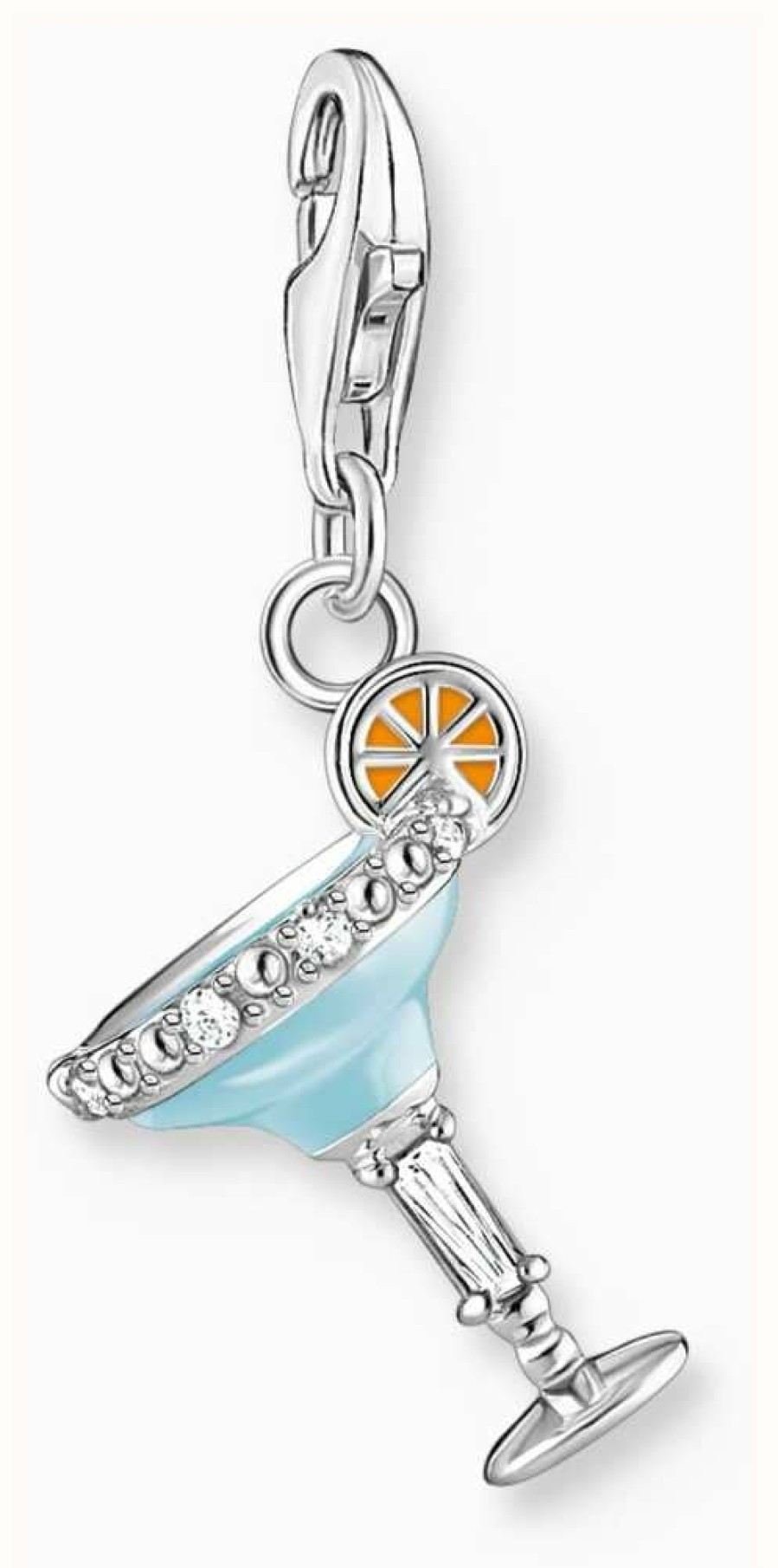 Jewelry Thomas Sabo Jewellery | Thomas Sabo Blue Cocktail Glass Charm | Sterling Silver | Enamel And Crystal