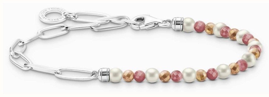 Jewelry Thomas Sabo Jewellery | Thomas Sabo Beaded Bracelet | Sterling Silver | Jasper And Freshwater Pearl