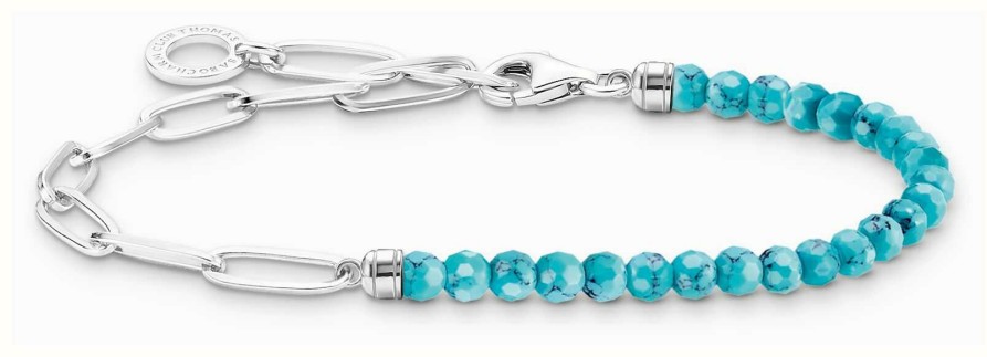 Jewelry Thomas Sabo Jewellery | Thomas Sabo Beaded Bracelet | Sterling Silver | Imitation Turquoise | 19Cm