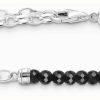 Jewelry Thomas Sabo Jewellery | Thomas Sabo Beaded Bracelet | Sterling Silver | Black Onyx | 17Cm